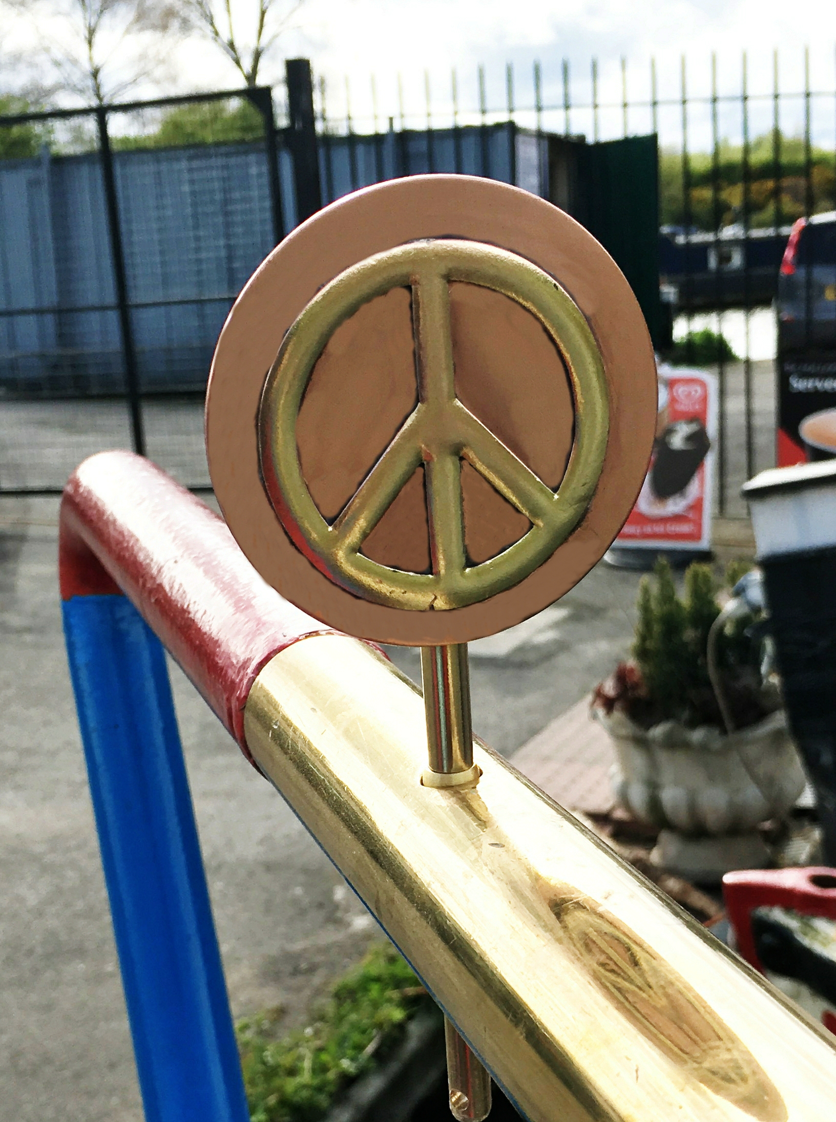 Peace Sign Tiller Pin (image for) Peace Sign Tiller Pin
